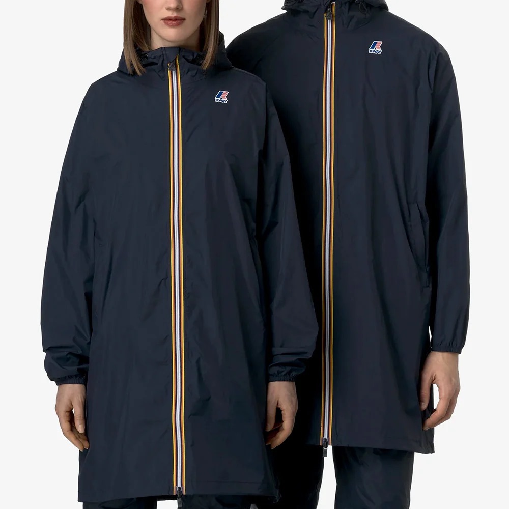 K-Way unisex le vrai Eiffel 3.0 Long Hooded packable Raincoat